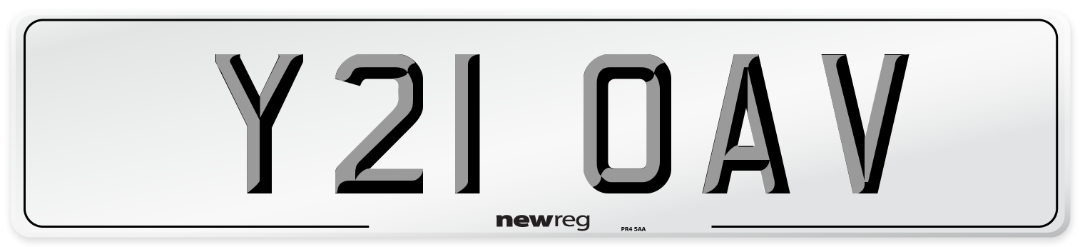 Y21 OAV Number Plate from New Reg